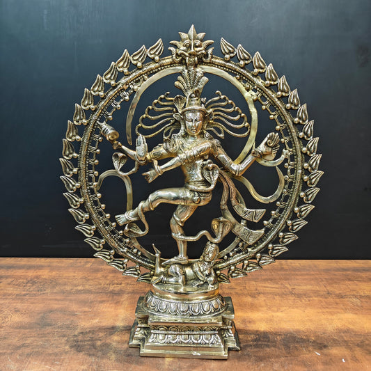 Brass Nataraja Statue With OM Symbol For Home Decor 2 Feet