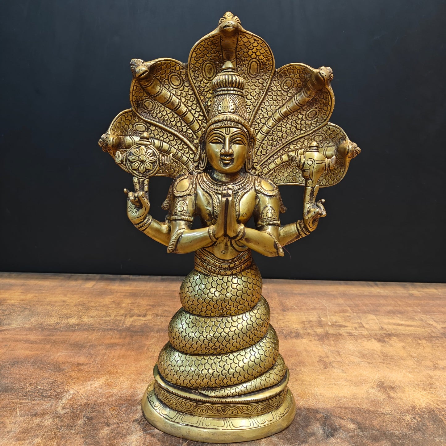 Brass Patanjali Statue Antique Finish 15 Inches