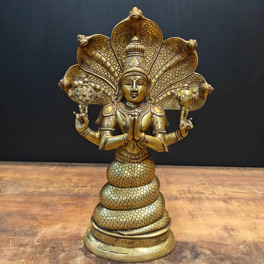 Brass Patanjali Statue Antique Finish 15 Inches