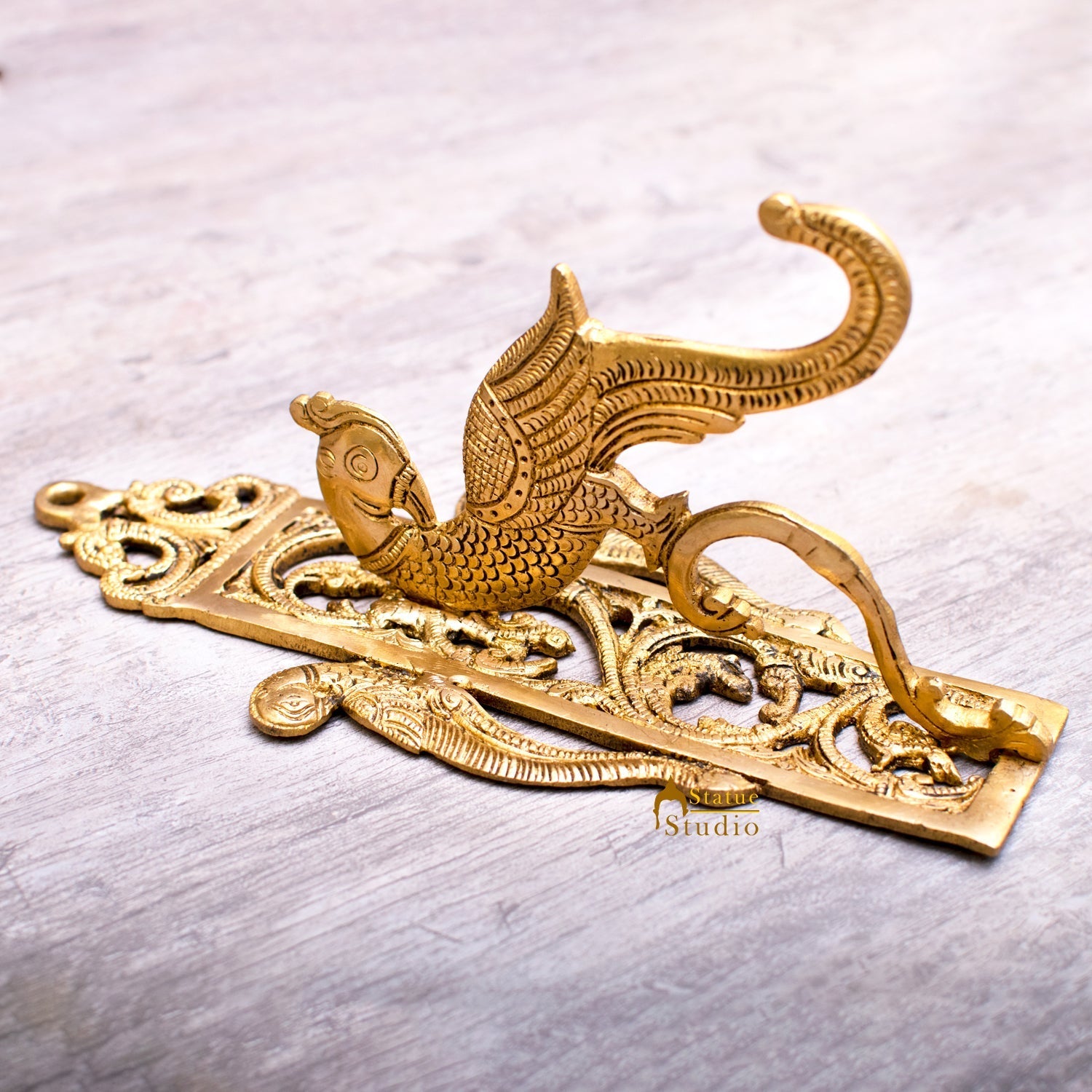 Brass Peacock Design Wall Hanging Decor 10.5 Inch - Eco-friendly - Sama Homes