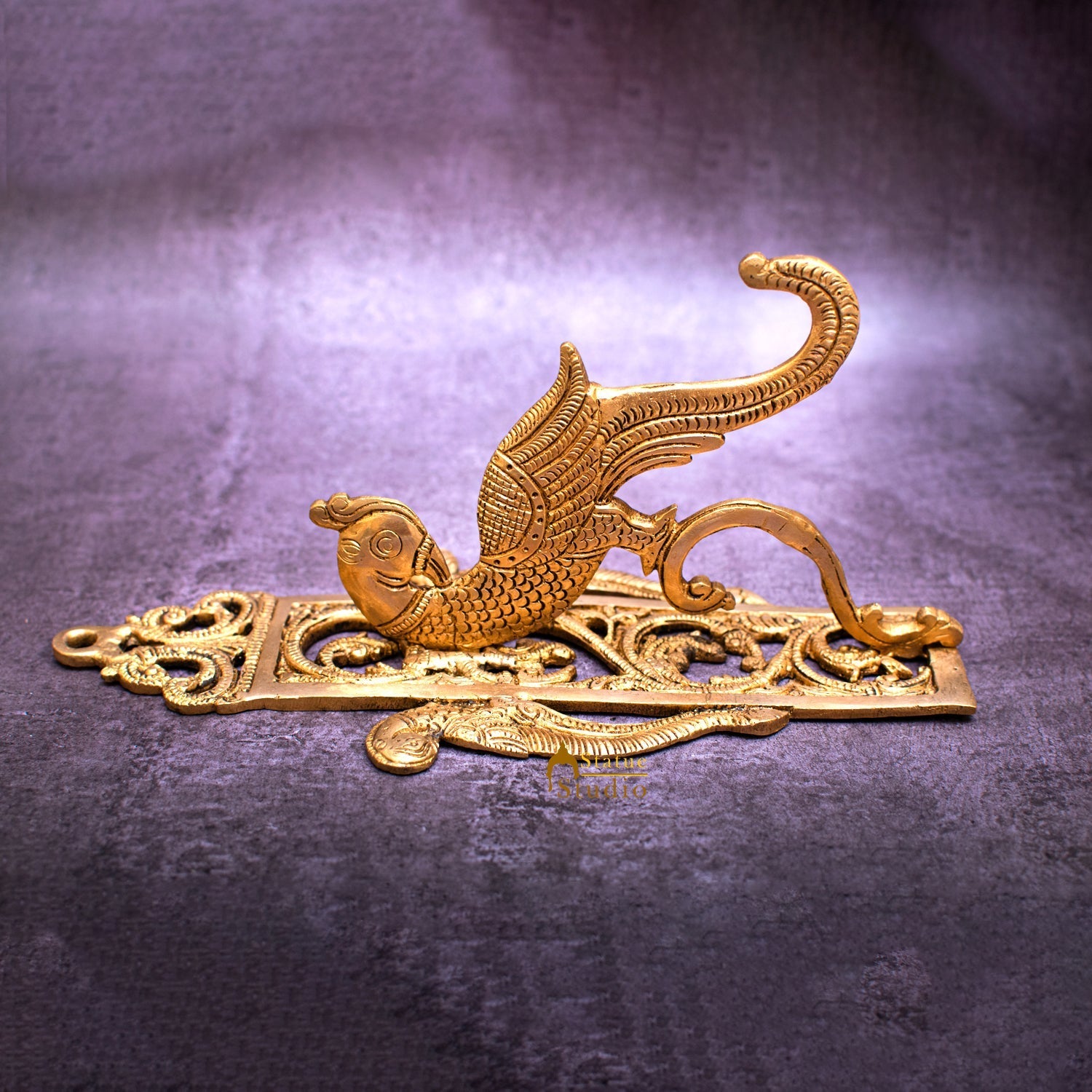 Brass Peacock Design Wall Hanging Decor 10.5 Inch - Image 2