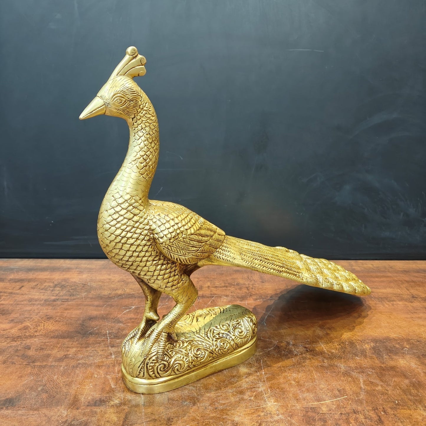 Brass Peacock Figurine Showpiece For Home Decor 20 Inch