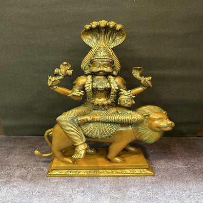 Brass Pratyangira Devi Bhadrakali Statue Copper Patina Finish For Home Decor 19" by vendor-unknown - Hindu Gods