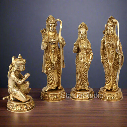 Brass Rama Darbar Statue For Home Decor Showpiece 1 Feet by vendor-unknown - Hindu Gods