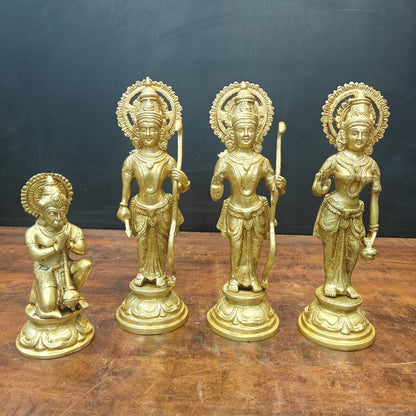 Brass Rama Darbar Statue For Home Temple Decor Set 1 Feet by vendor-unknown - Hindu Gods