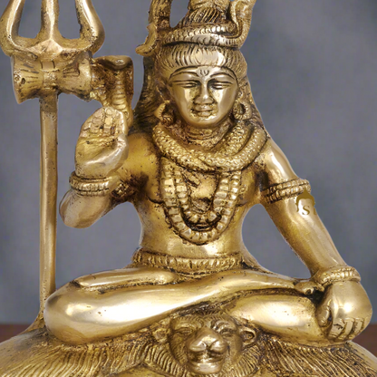 Brass Shankar Bhagwan Murti Shiva Idol 6 Inch by vendor-unknown - Hindu Gods (View 2)