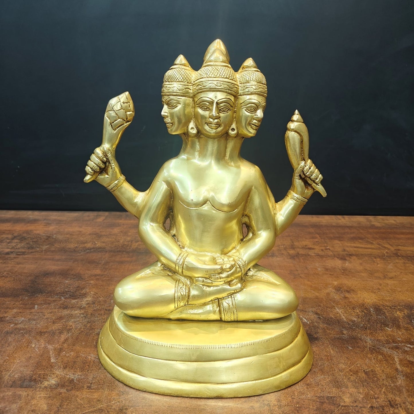 Brass Shanmukha Statue With Six Head 8 Inch