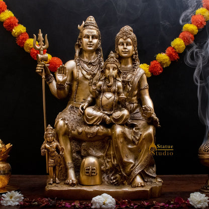 Brass Large Shiva Parivar Idol 2 Feet by vendor-unknown - Hindu Gods