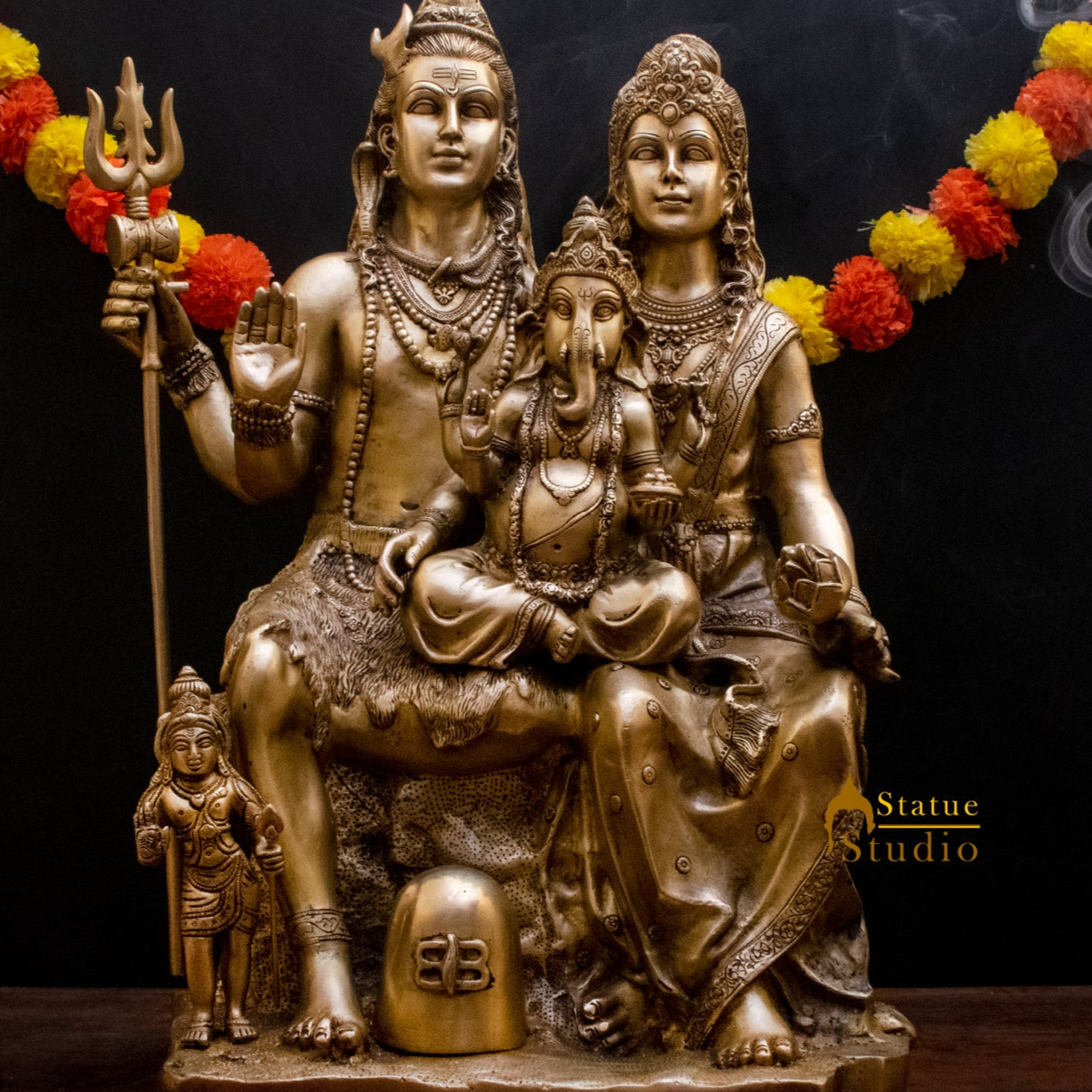 Brass Large Shiva Parivar Idol 2 Feet - Image 2