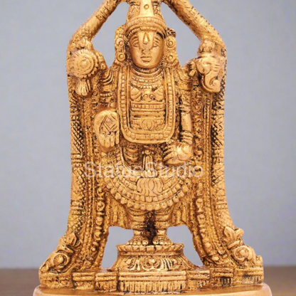 Brass Small Tirupati Balaji Idol For Temple Pooja Decor 4 Inch by vendor-unknown - Hindu Gods (View 2)