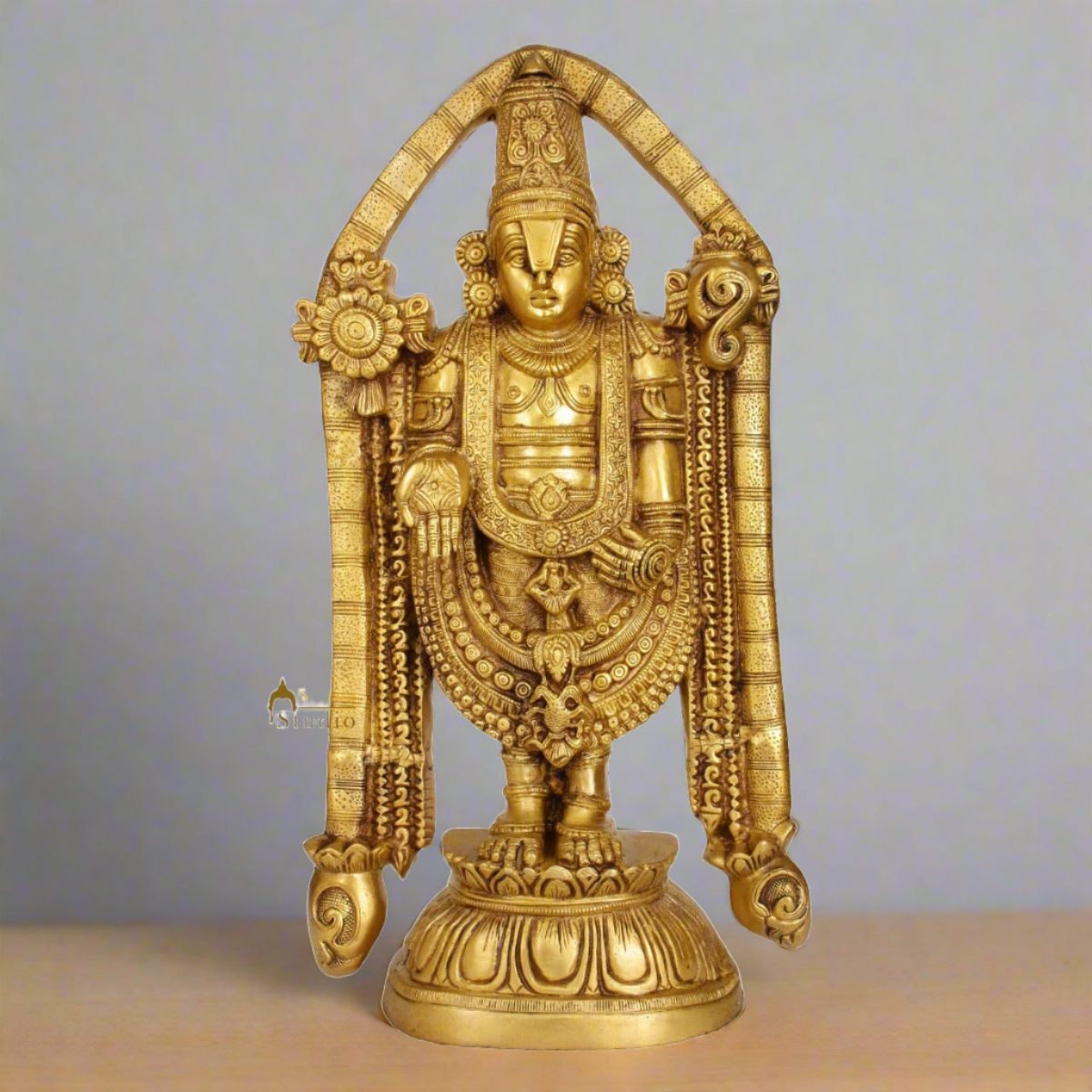 Brass South Indian God Tirupati Balaji Statue Religious For Home Decor 2 Feet - Eco-friendly - Sama Homes