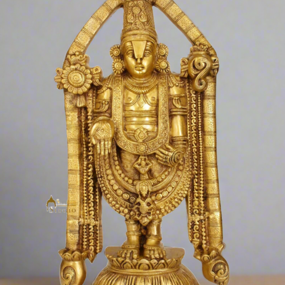 Brass South Indian God Tirupati Balaji Statue Religious For Home Decor 2 Feet