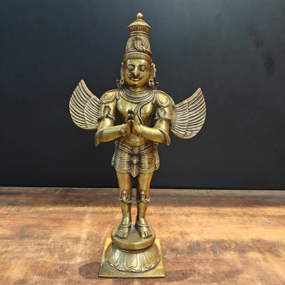 Brass Standing Garuda Idol For Home Decor Showpiece 2 Feet by vendor-unknown - Hindu Gods