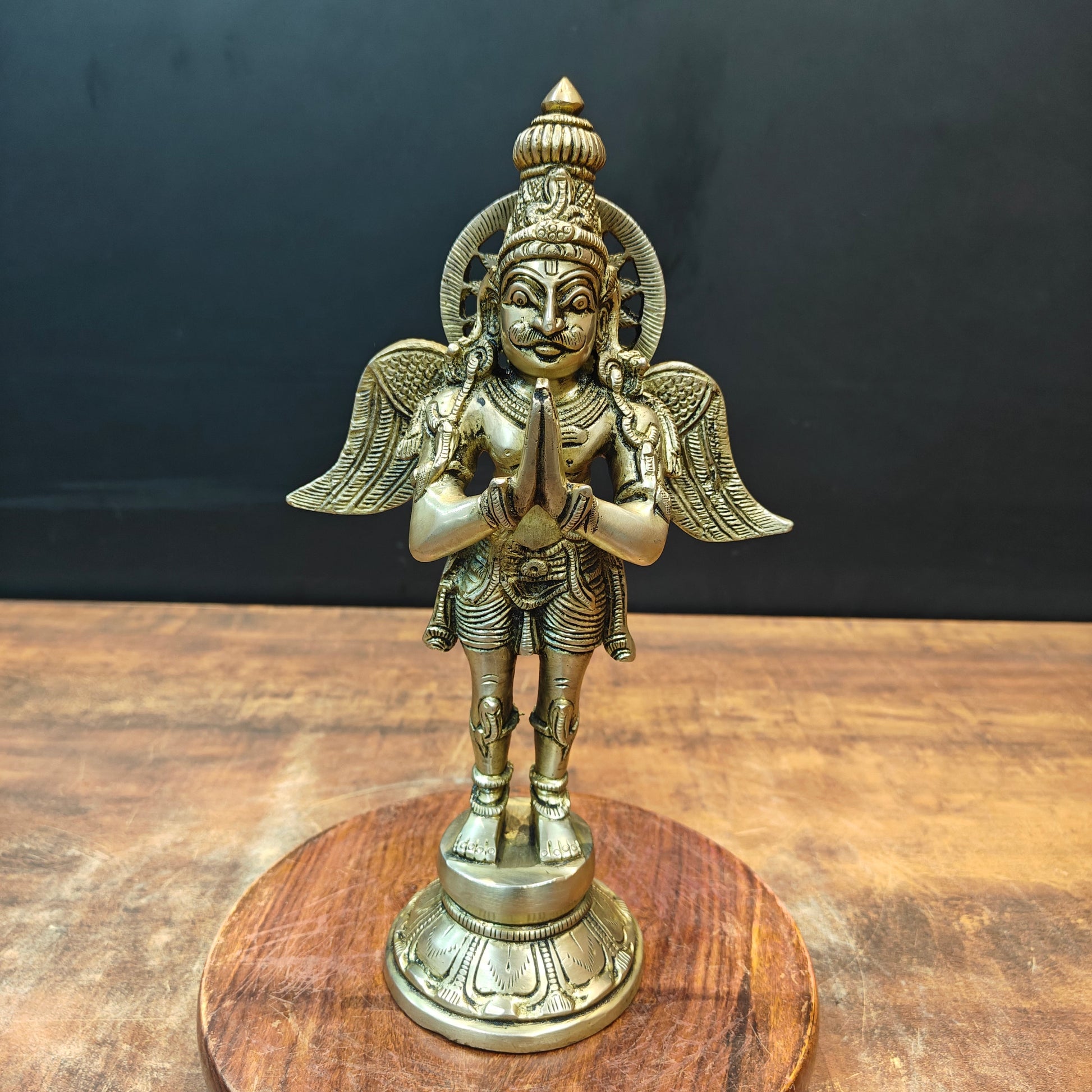 Brass Standing Garuda Idol Lord Vishnu Vahana 1 Feet - Eco-friendly - Sama Homes