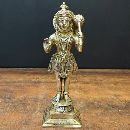Brass Standing Hanuman Idol 1 Feet by vendor-unknown - Hindu Gods