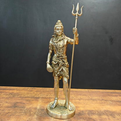 Brass Standing Lord Shiva Idol For Home Decor 2 Feet by vendor-unknown - Hindu Gods