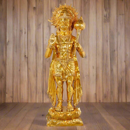 Brass Super Large Size Blessing Hanuman Idol Home Temple Decor Statue 6 Feet by vendor-unknown - Hindu Gods
