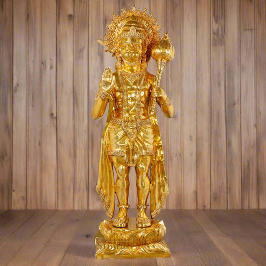 Brass Super Large Size Blessing Hanuman Idol Home Temple Decor Statue 6 Feet