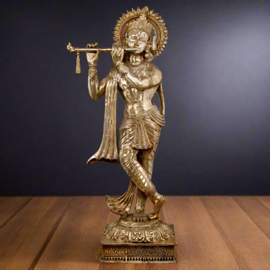 Brass Super Large Size Krishna Idol 6.5 Feet