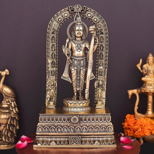 Brass Superfine Ayodhya Ram Lalla Idol Majestic Sculpture 10 Inch