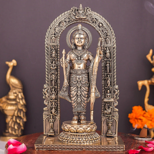 Brass Superfine Ayodhya Ram Lalla Idol Majestic Sculpture 8 Inch