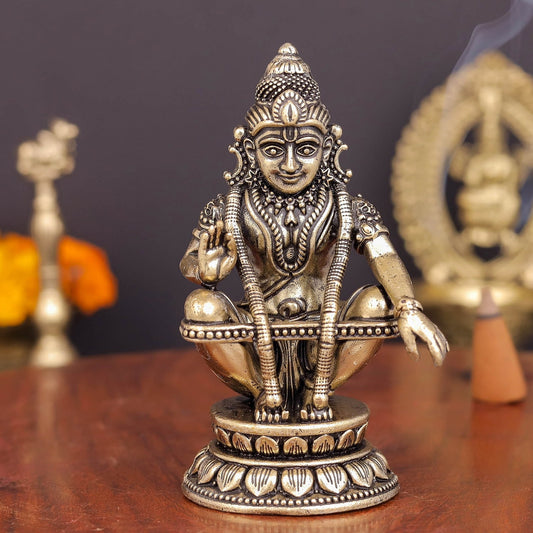 Brass Superfine Ayyappa Swamy Idol 3.5 Inch