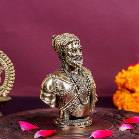 Brass Superfine Chatrapati Shivaji Maharaj Bust 4 Inch