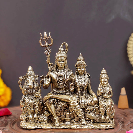 Brass Superfine Complete Shiv Parivar Idol 4 Inch