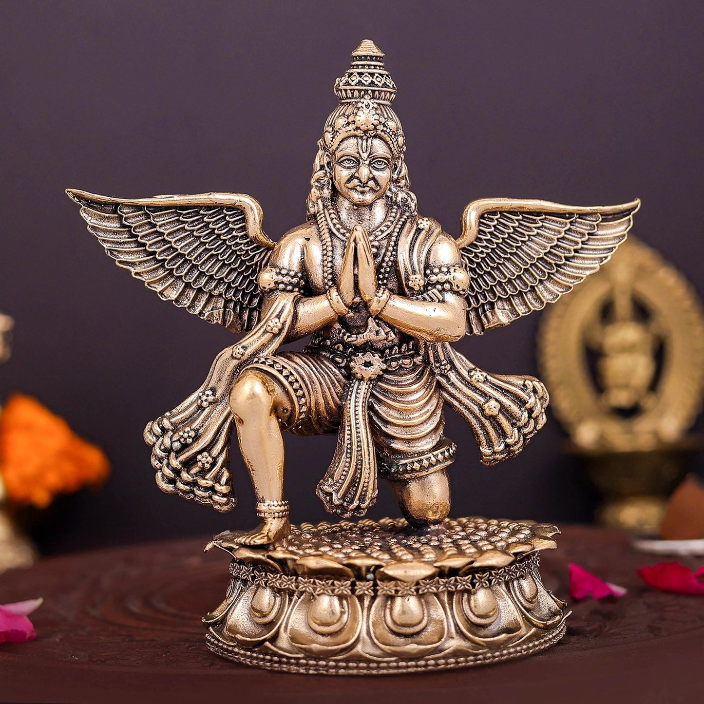 Brass Superfine Garuda Idol Vahana of Lord Vishnu 5 Inch