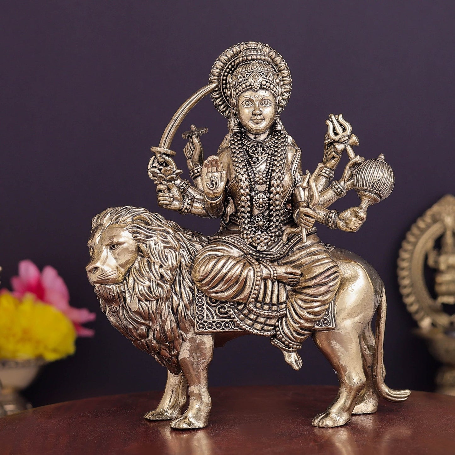 Brass Superfine Goddeess Durga Idol 5.5 Inch