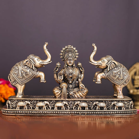 Brass Superfine Goddess Gajalakshmi Idol 8 Inches