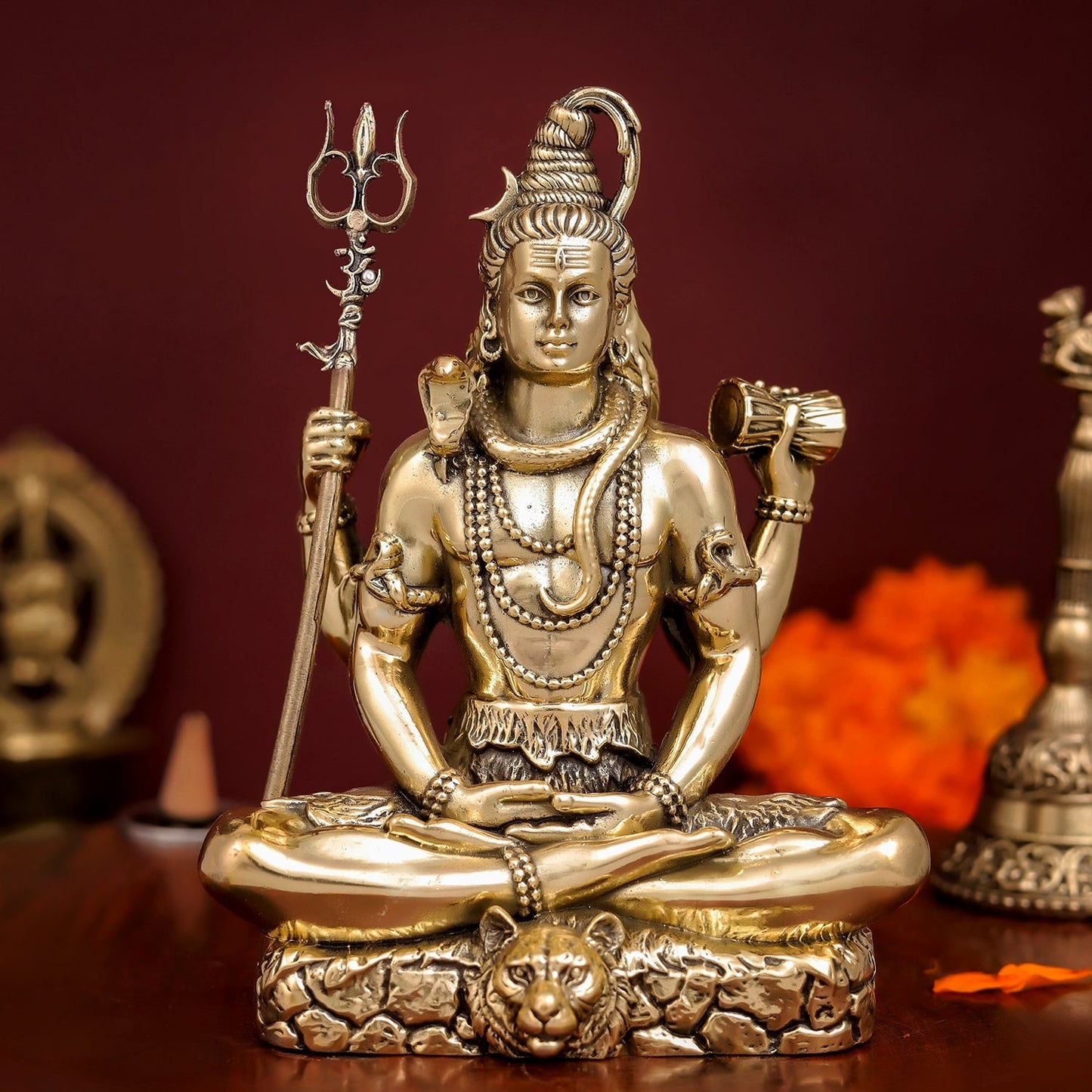 Brass Antique Lord Shiva Idol 5"