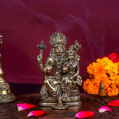 Brass Superfine Narasimha Lakshmi Idols 4 Inch by vendor-unknown - Hindu Gods