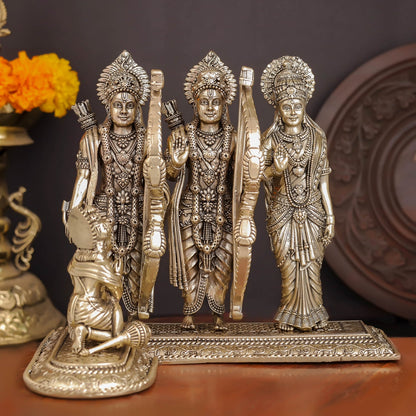 Brass Superfine Ram Darbar Idol With Intricate Carvings 7.7 Inches by vendor-unknown - Hindu Gods
