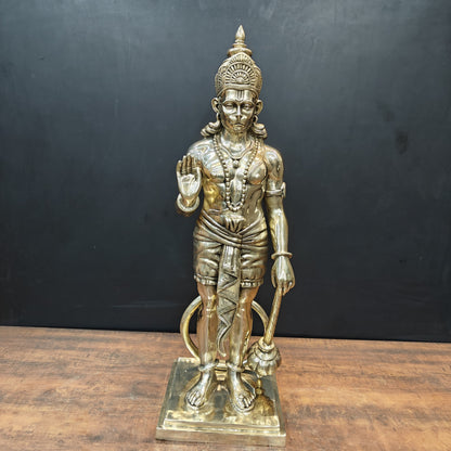 Brass Superfine Standing Hanuman Statue For Home Decor 3 Feet by vendor-unknown - Hindu Gods (View 3)