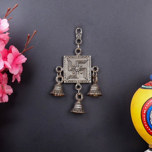 Brass Superfine Swastik Wall Hanging For Home Decor 6 Inch