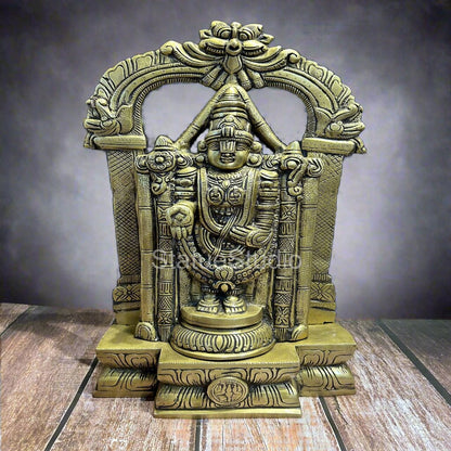 Brass Tirupathi Balaji Statue Antique Finish For Home Decor 19" by vendor-unknown - Hindu Gods