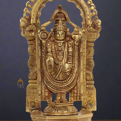 Brass Tirupathi Balaji Statue Lucky Religious Decor 11 Inch by vendor-unknown - Hindu Gods (View 2)