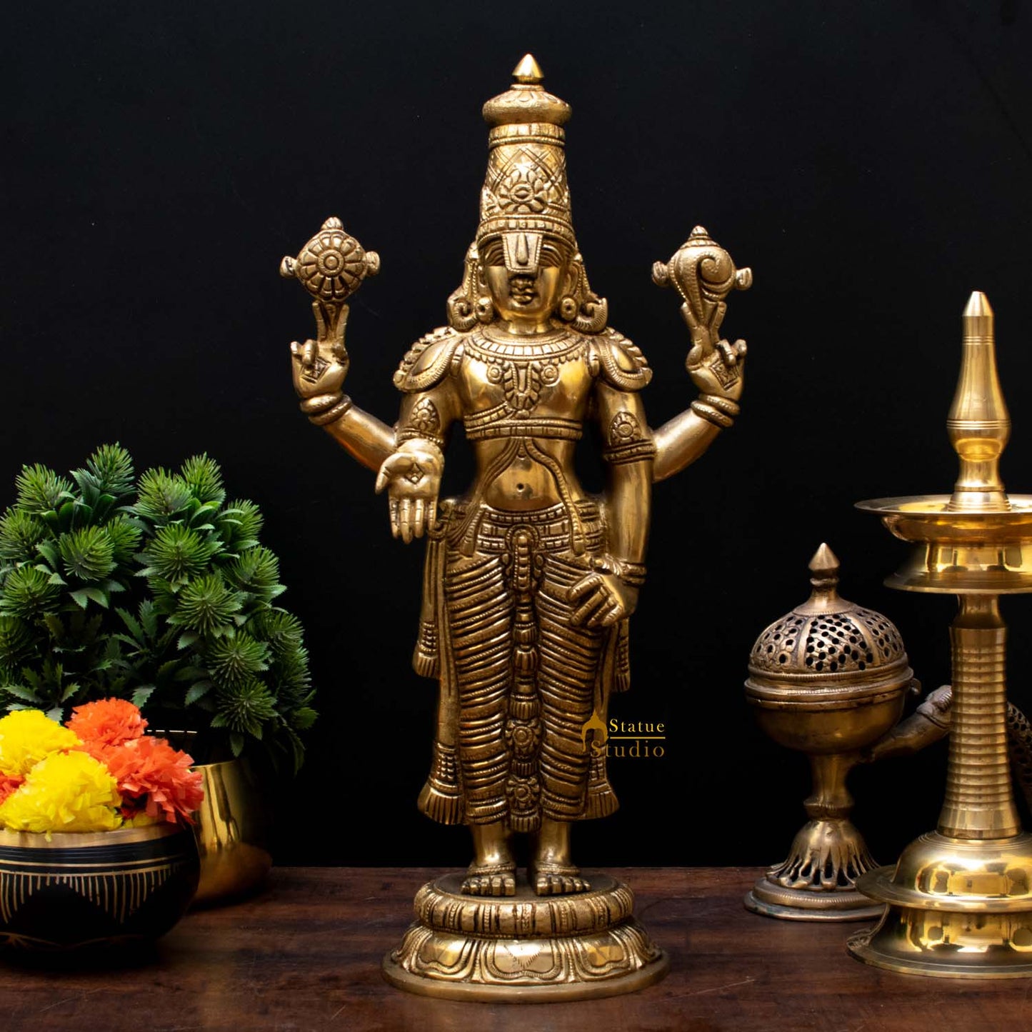 Brass Tirupati Balaji Idol 1.5 Feet