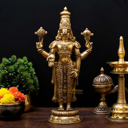 Brass Tirupati Balaji Idol 1.5 Feet by StatueStudio - Hindu Gods
