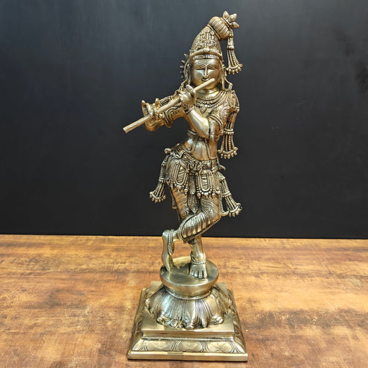 Brass Tribhanga Krishna Statue 2 Feet