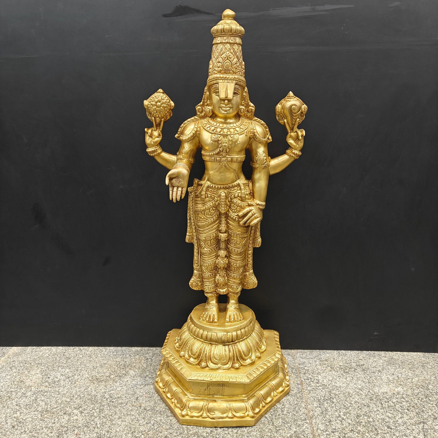 Brass Venkateshwara Tirupati Balaji Idol 39 Inches