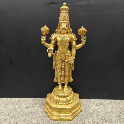 Brass Venkateshwara Tirupati Balaji Idol 39 Inches by vendor-unknown - Hindu Gods