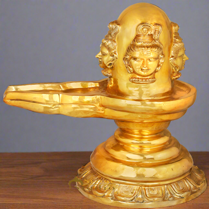 Brass Very Large Size Shiva Lingam Idol Shivling Statue Home Temple Décor 3 Feet by vendor-unknown - Hindu Gods