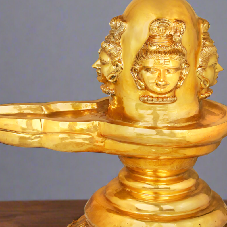 Brass Very Large Size Shiva Lingam Idol Shivling Statue Home Temple Décor 3 Feet