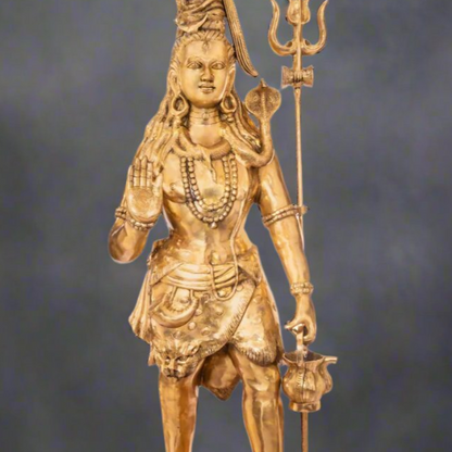 Brass Very Large Size Standing Shiva Idol For Home Temple Decor 7 Feet by vendor-unknown - Hindu Gods (View 2)