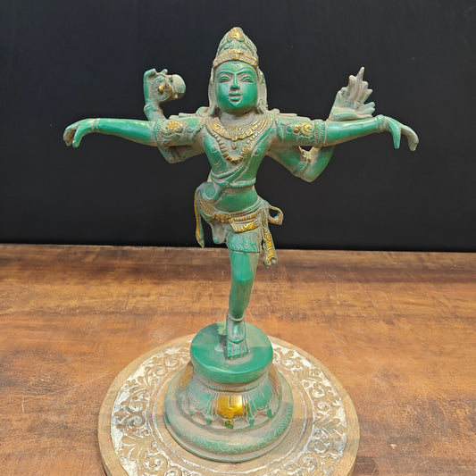 Brass Vintage Dancing Shiva Idol 13 Inches