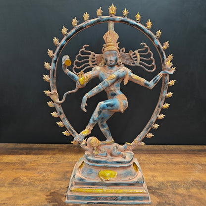 Brass Vintage Nataraja Statue Dancing Shiva Sculpture 2.5 Feet by vendor-unknown - Hindu Gods