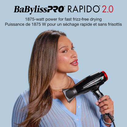 BabylissPro Rapido Hair Dryer Black 2.0 by BabylissPro - Sustainable Living (View 4)