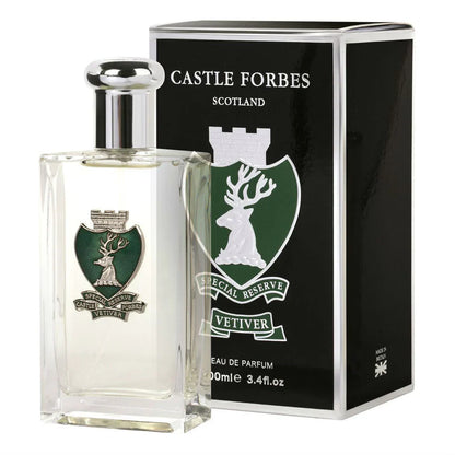 Luxury Eau de Parfum, Vetiver, Natural Spray, 3.4 fl.oz / 100ml by Castle Forbes - Eau de Parfum